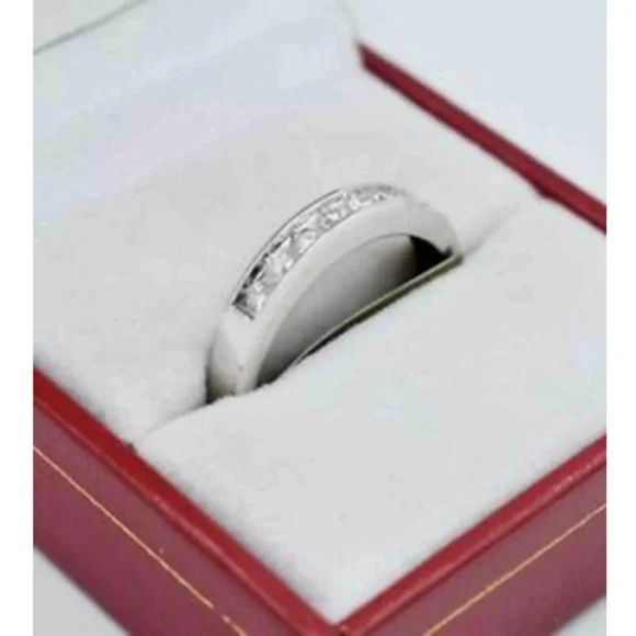 Genuine 0.50 Diamond Band Ring 14k White Gold